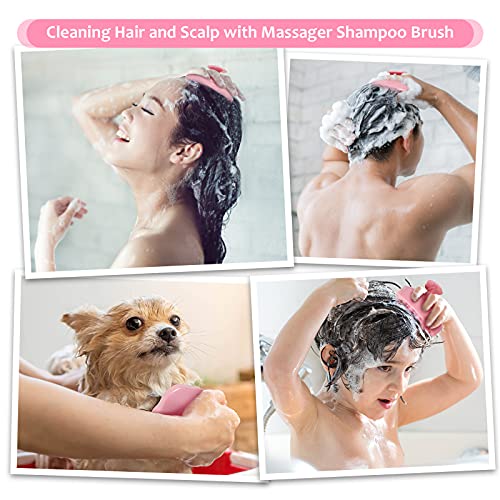 URTHEONE Silicone Hair Scalp Massager and Shampoo Brush in Pink