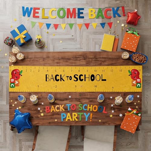 Back to School Table Runner, 13.8 x 73 Inch Polyester Classroom Decor