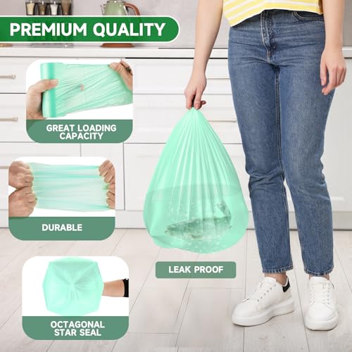 4 Gallon Biodegradable Trash Bags - 100 Count, Unscented Mini Garbage Liners