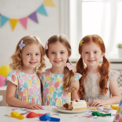 HOVEOX 16-Piece Sparkly Toddler Hair Clips & Cute Barrettes for Girls