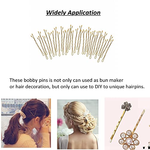 Magicalmai 200-Count Blonde Bobby Pins 2 Inch with Storage Case