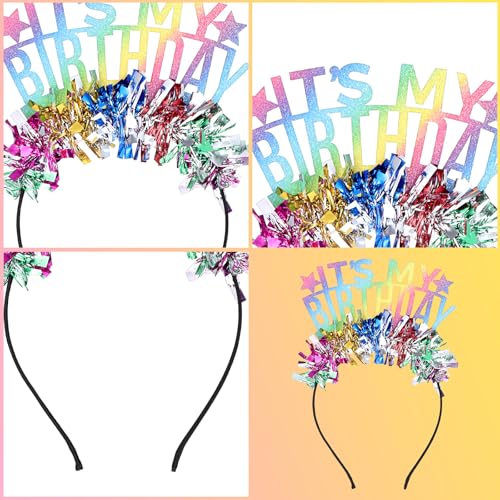 Happy Birthday Headband Colorful Crown for Girls Party Photo Prop