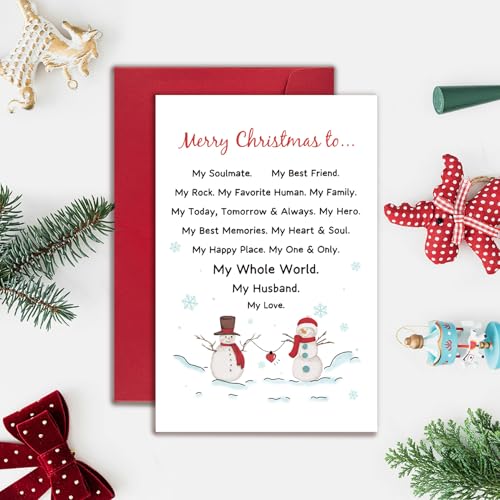 Romantic Christmas Card for Husband | Sweet Xmas Card Gift