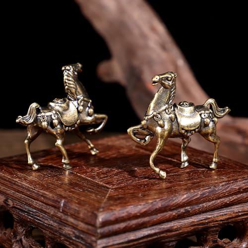 Brass Horse Figurine Set - Vintage Collectible Art Sculptures