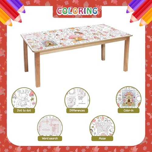 Fairy Coloring Tablecloth for Kids - Giant 30x72 Inch Activity Sheet