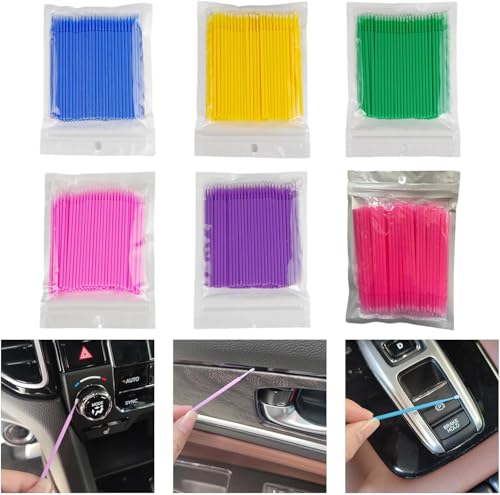 HODASHI 100Pcs Disposable Car Touch-Up Paint Micro Brushes Rose Red