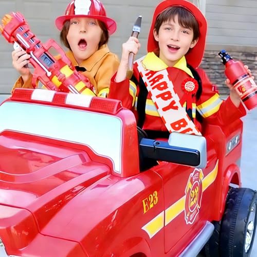 Firetruck Birthday Sash and Badge Set for Firefighter Party
