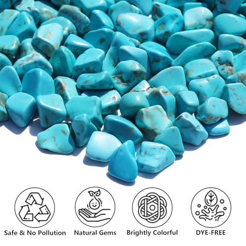 Howlite Turquoise Crystal Chips - 0.9LB Decorative Stones for Crafts & Home Decor