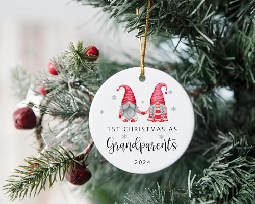 First Christmas as Grandparents Ornament 2024 - Ceramic Decor