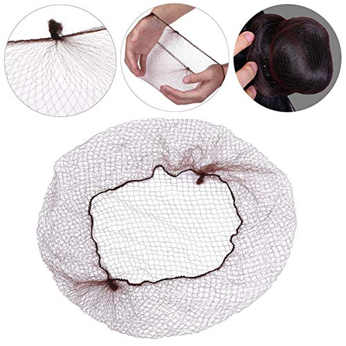 Biendo 30Pcs Invisible Hair Nets Elastic Edge Mesh Brown Bun Holders