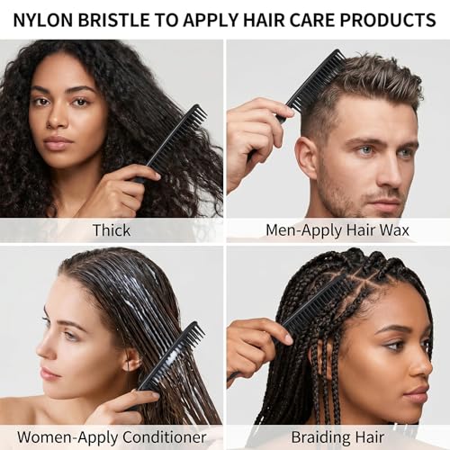 JJUNW 3-Row Hair Comb Set - Curl Defining & Braid Take Down Tools (4 Pack)