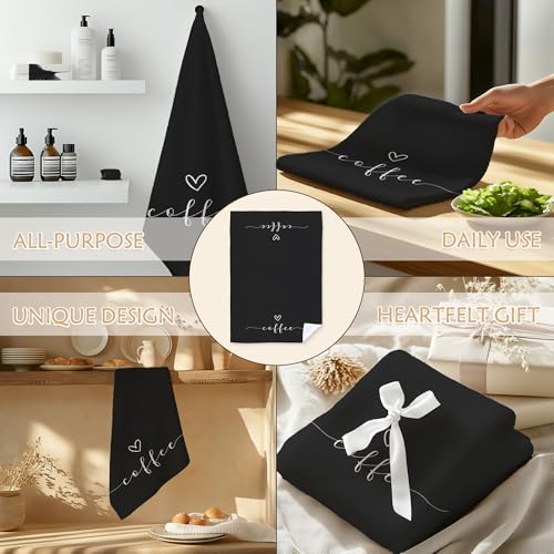 Decorative Coffee Bar Towel Set - 16x24 Inch Kitchen & Home Decor