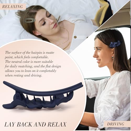 Flat Hair Claw Clips 8 Pcs Matte French Barrette Set for Women