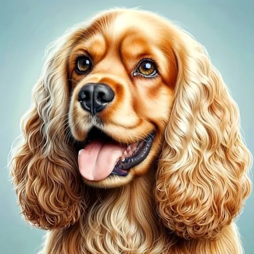 Anuver 5D Dog Diamond Painting Kit - 12x12 Inch Full Drill Art