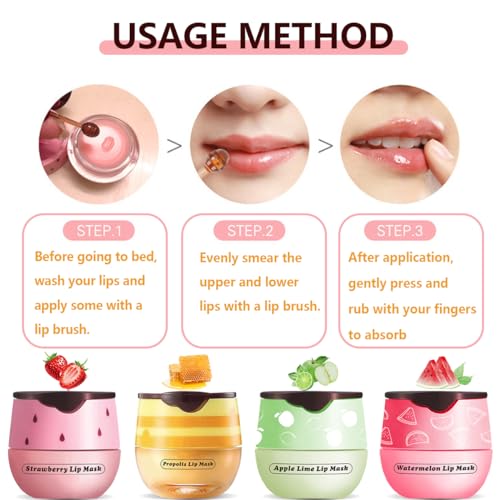 Tiejdhr Apple Lime Lip Sleeping Mask - Hydrating Moisturizing Lip Balm