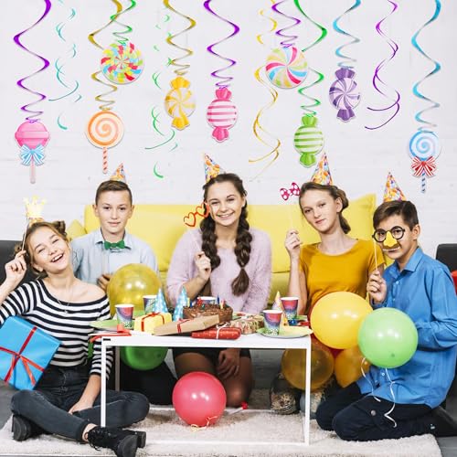 BEISHIDA 30-Piece Candyland Hanging Swirl Decorations - Candyland 2 Design
