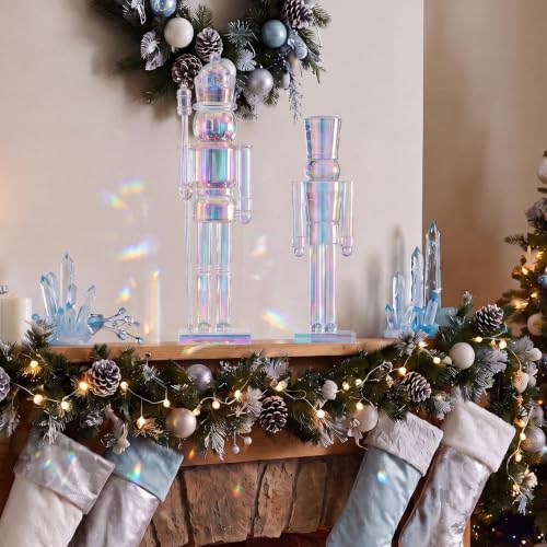 Iridescent Acrylic Christmas Nutcracker Decor Figures - 2 Pack