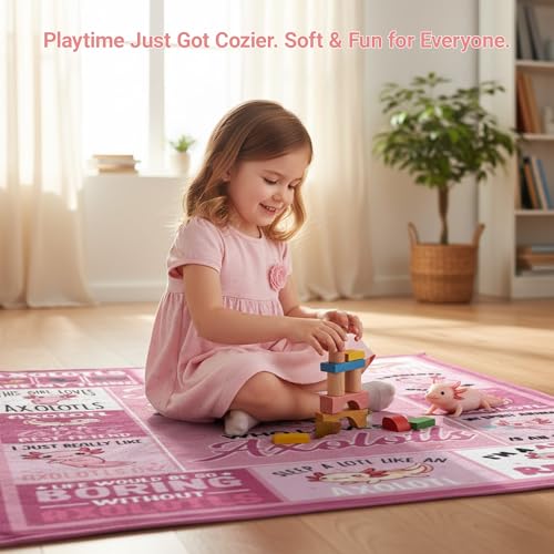 Cute Axolotl Blanket 40x50 Inch for Girls, Women - Soft Flannel Throw