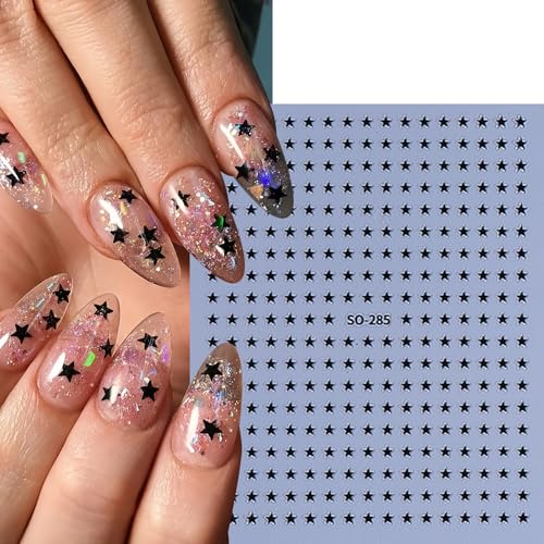 Star Nail Stickers 3D Self-Adhesive Celestial Nail Decals 8 Sheets