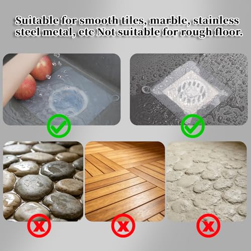 8x8 Inch Silicone Floor Drain Cover - Anti-Odor Sewer Sealing Mat (2 Pack)