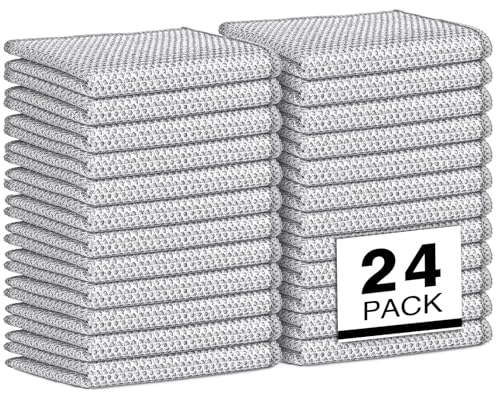 AIDEA Non-Scratch Wire Dishcloths - 24 Pack, Silver 7" x 8" Reusable Rags