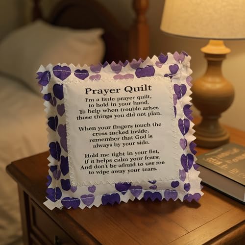 Mini Prayer Quilt with Hidden Cross - Pocket Sized Christian Comfort Gift