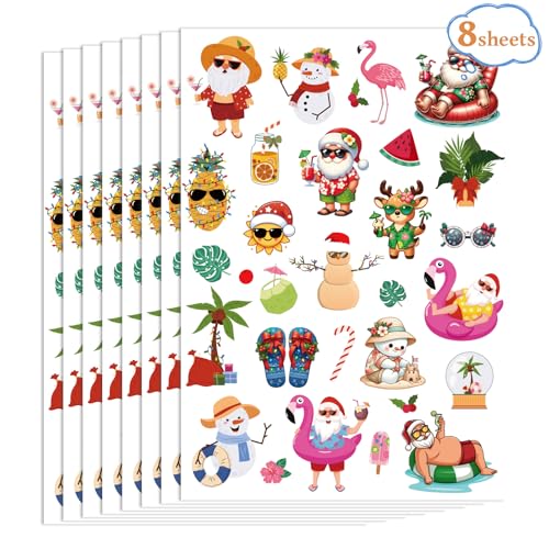 INCOK Summer Christmas Temporary Tattoos 200+ Designs Party Favors