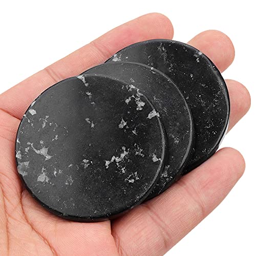Hilsayum 2PCS Round Black Jade Stone Eyelash Extension Glue Pallet Pad
