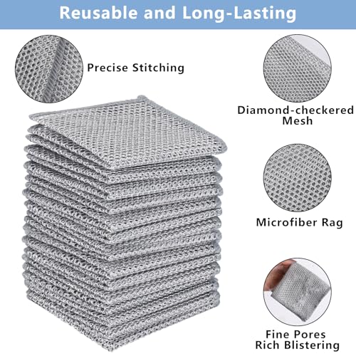 30Pcs Steel Wire Dishcloths for Kitchen Cleaning Non Scratch Reusable Cloths
