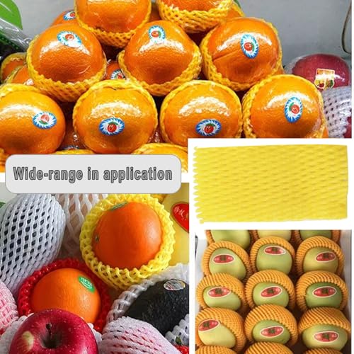 50 Fruit Protection Mesh Bags - Foam Sleeves, Yellow 10x6cm