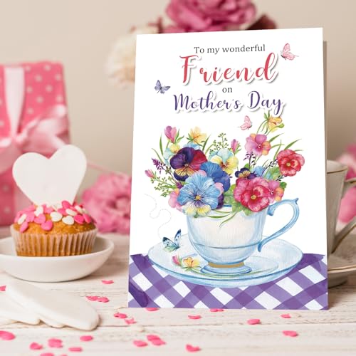 Goroar Mother's Day Card for Friend - Heartfelt Message & Gold Envelope