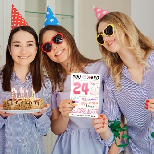 24th Birthday Card for Her - Funny & Vibrant Design