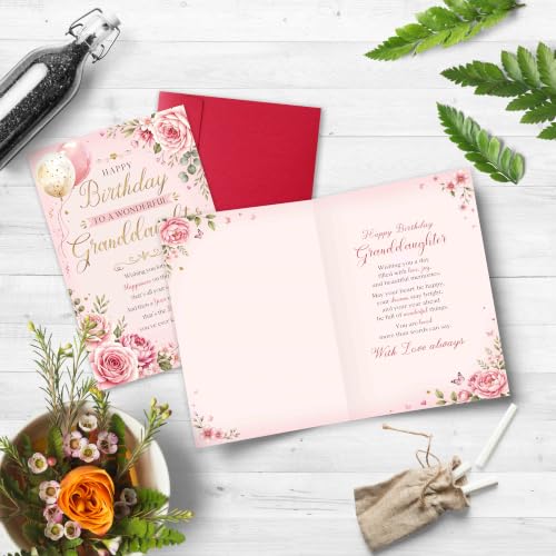 Heartfelt Birthday Card for Granddaughter from Grandparents with Envelope