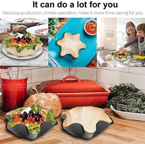 RUVINCE Tortilla Bowl Maker - Nonstick Taco Shell Set of 8 for Perfectly Shaped Salad Bowls