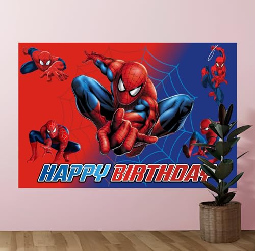 Happy Birthday Backdrop Banner for Kids - 59x39.4 Inches