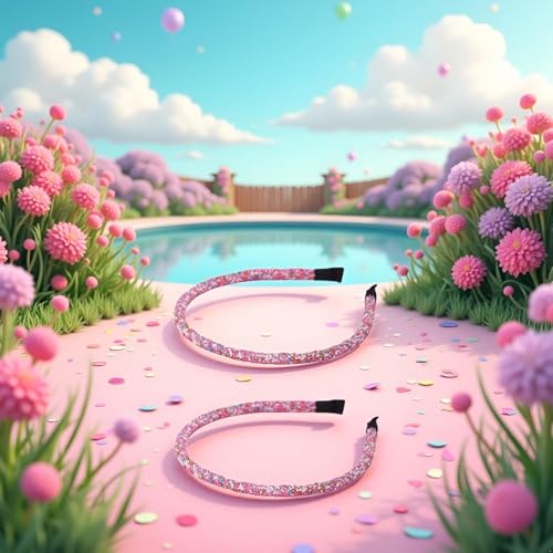 HODASHI 2 Pcs Sprinkle Candy Donut Headbands Non Slip Hair Accessories