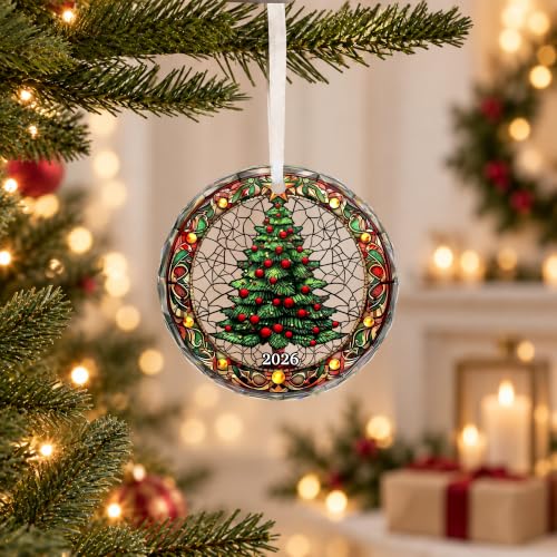 Christmas Tree Glass Ornament 2026 Fairy Keepsake - Family Xmas Decor