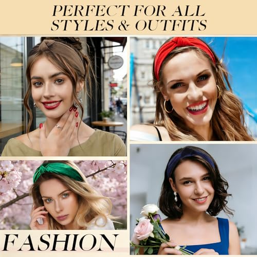 Esitrormi 6-Piece Velvet Knotted Headbands Non-Slip Hair Accessories