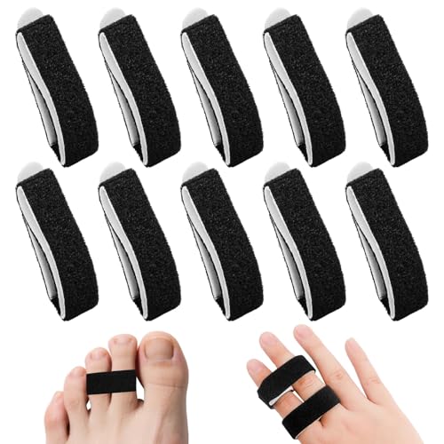 10PCS Buddy Finger Straps, 5.5X0.5'' Finger Buddy Straps Tape for Pinky Finger, Finger Tape & Finger Wrap for Swollen Finger Support Washable and Reusable