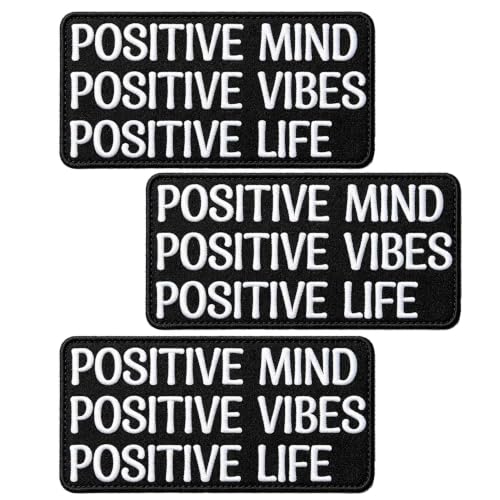 3 Pcs Motivational Iron-On Patches - Positive Mind Vibes Life