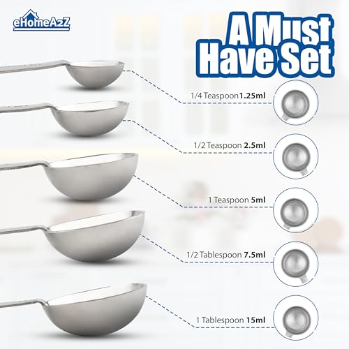 5-Piece Stainless Steel Measuring Spoon Set for Accurate Cooking
