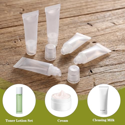 APLZGMG 10Pcs Empty Lip Gloss Tubes Refillable Plastic Squeeze Containers for DIY Lip Balm and Travel Lotions