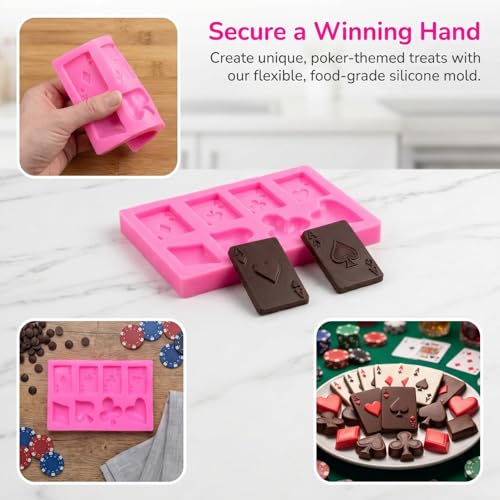 GRIRIW Poker Playing Card Silicone Mold for Fondant Chocolate Candy Cake Decorating