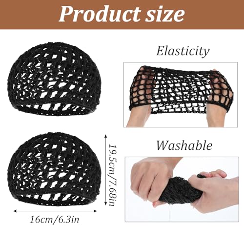 Sibba 2-Pack Stretchy Mesh Hair Wrap Caps for Curly Hair