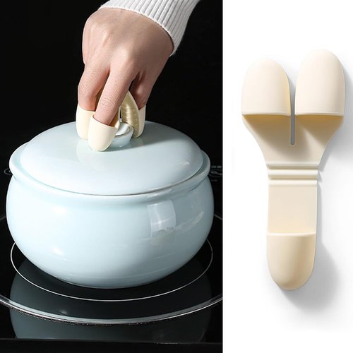 NentMent Pair Hot Plate Gripper Anti-Scalding Lightweight Silicone Hot Bowl Clip Holder Finger Sleeves Tips Finger Protector for Hot Bowls Instant Pot Microwave Oven Toaster Air Fryer Steam Oven