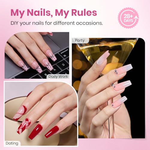 Beetles Flat-X Coffin Gel Nail Tips - 160pcs Medium Pre-Etched Press-On