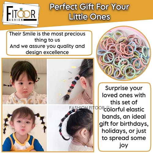 Fashion Fitoor Seamless Cotton Hair Ties & Ponytail Holders 100 Pack