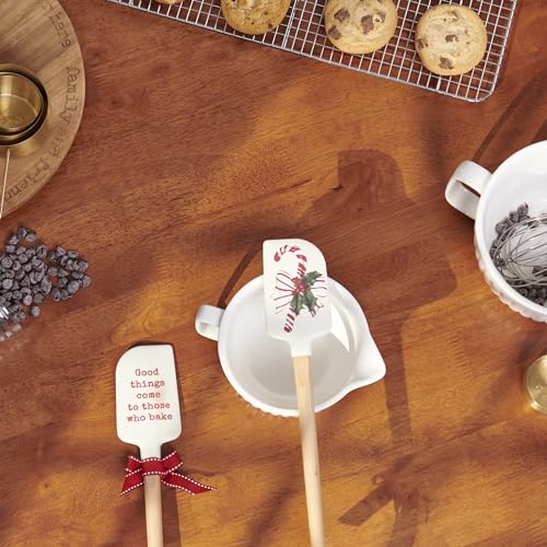 Christmas Silicone Spatula with Vintage Candy Cane & Holiday Sentiment