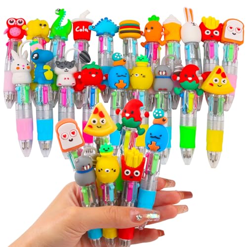 24Pcs Mini Multicolor Ballpoint Pens - 4-in-1 Cute Kids Pens Bulk
