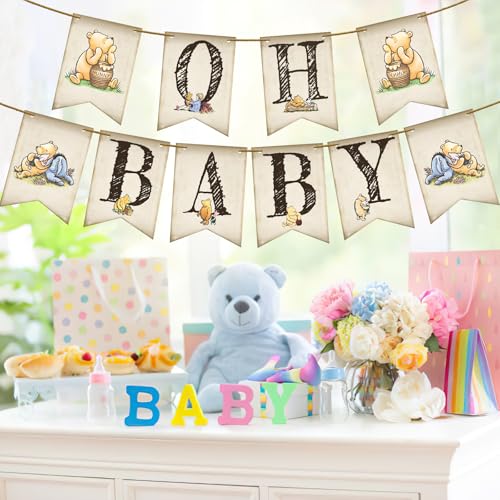 Winnie Oh Baby Banner - Classic Baby Shower Decorations